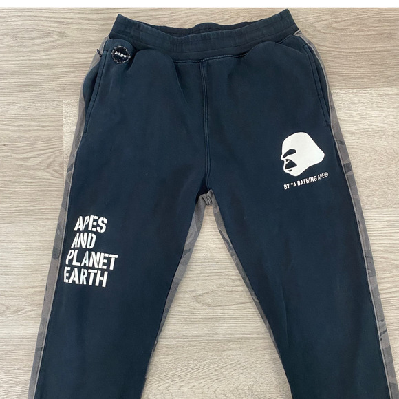 Aape A Bathing Ape Camo Colorblock Joggers Sweatpants Men's L - Picture 4 of 12